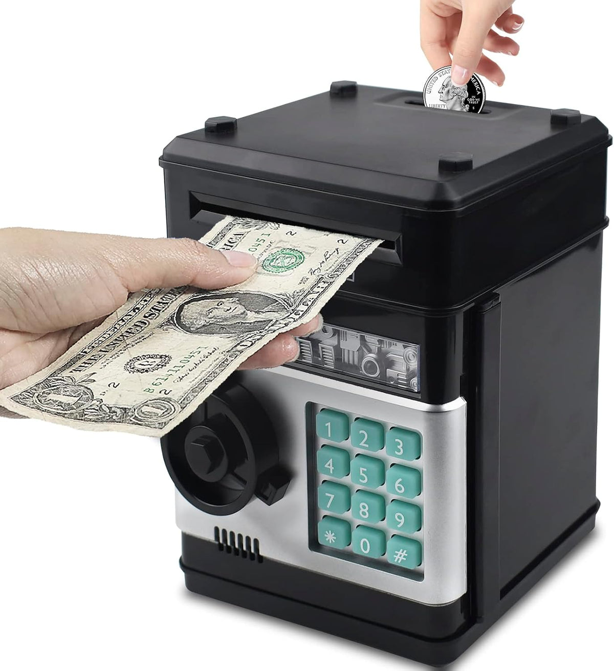 HUSAN rose gold electronic ATM piggy bank for kids with password keypad - view 4