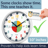OWLCONIC Kids Teaching Clock, Learning Clock, Silent 10in - Multicolor - image 2