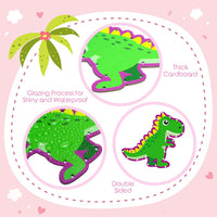 Pajean 10 Pcs Kids Lacing Cards Double Sided Animal Sewing Cards Kits - Dinosaur Style - image 3