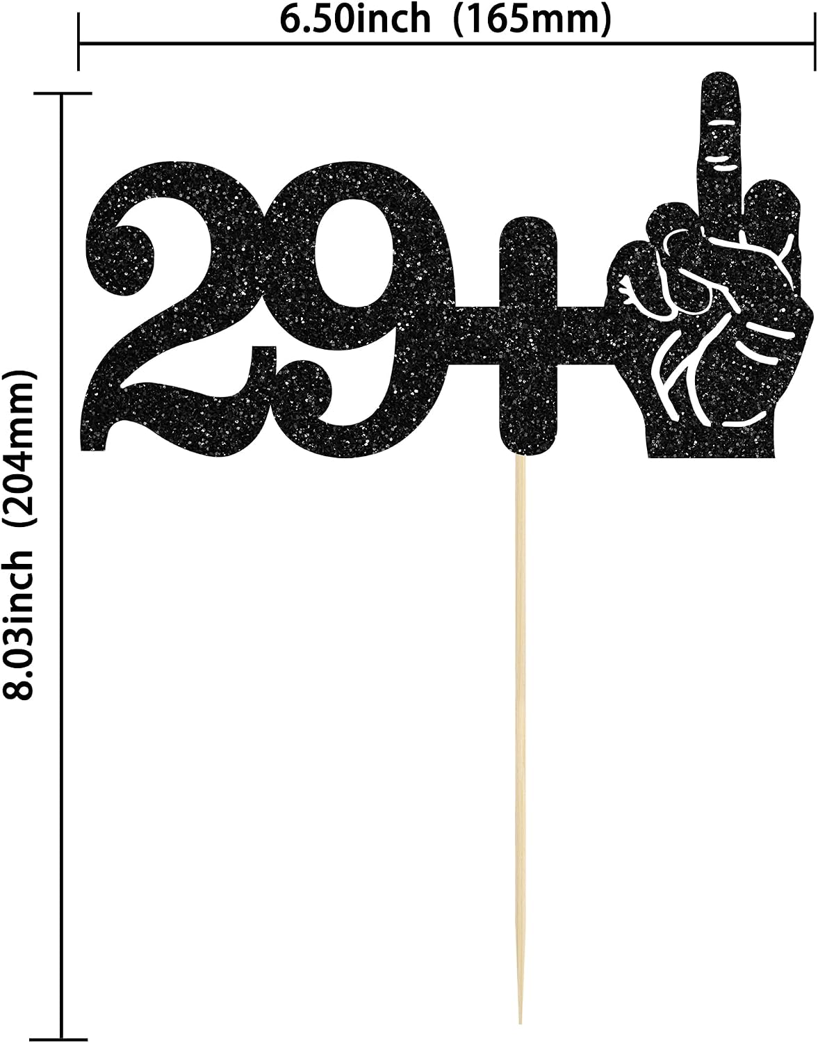 Ephlyn 1Pc 49+1 Black Glitter Cake Topper 50th Birthday Party Cake - 30th-1Pcs / Black - image 2