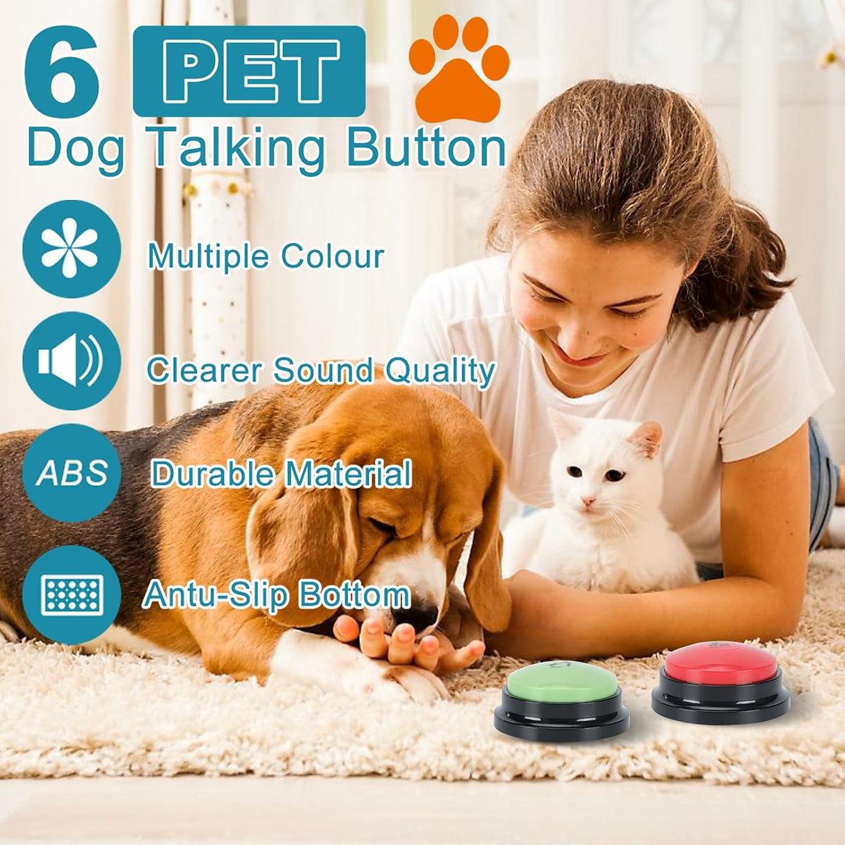 6 Pcs Dog Talking Button Set - 6 Pack - image 2