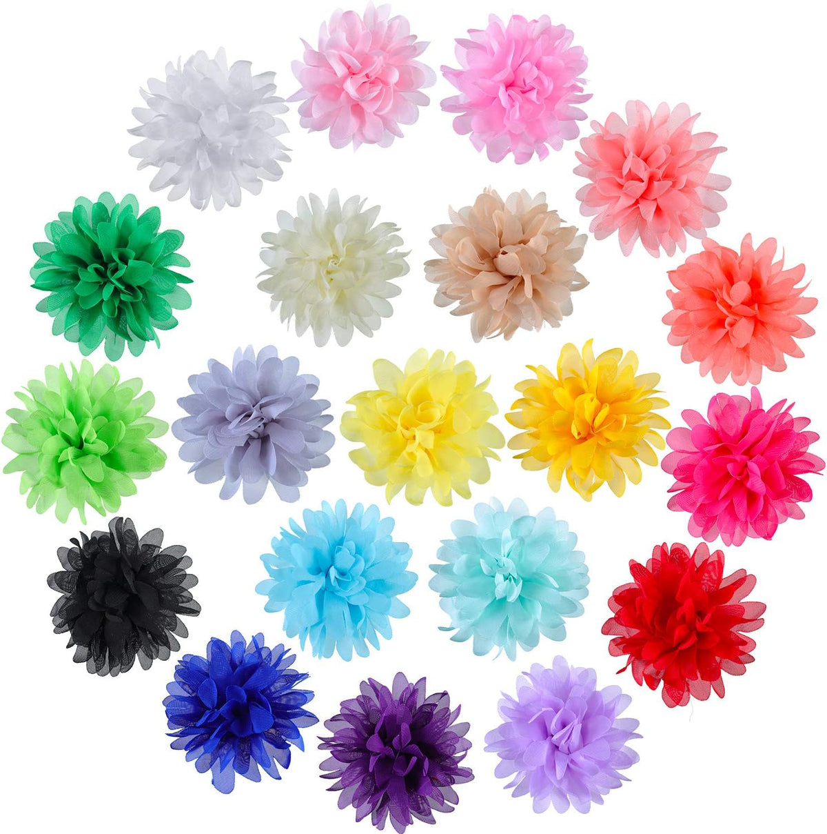 WILLBOND 20 Pcs 4.7 Inch Dog Collar Flowers Bow, Multicolored – Essentials for Dogs - 3.1 Inch
