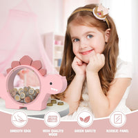 Summidate Wooden Dinosaur Piggy Bank - Pink / Standard - image 3
