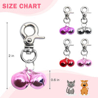 Bells for Dog Collars - 2 Pack Pet Hanging Ring Bell Accessories for Dog & Cat, Pet Pendant Collar - Pink & Pink - Gloss / Small - image 4