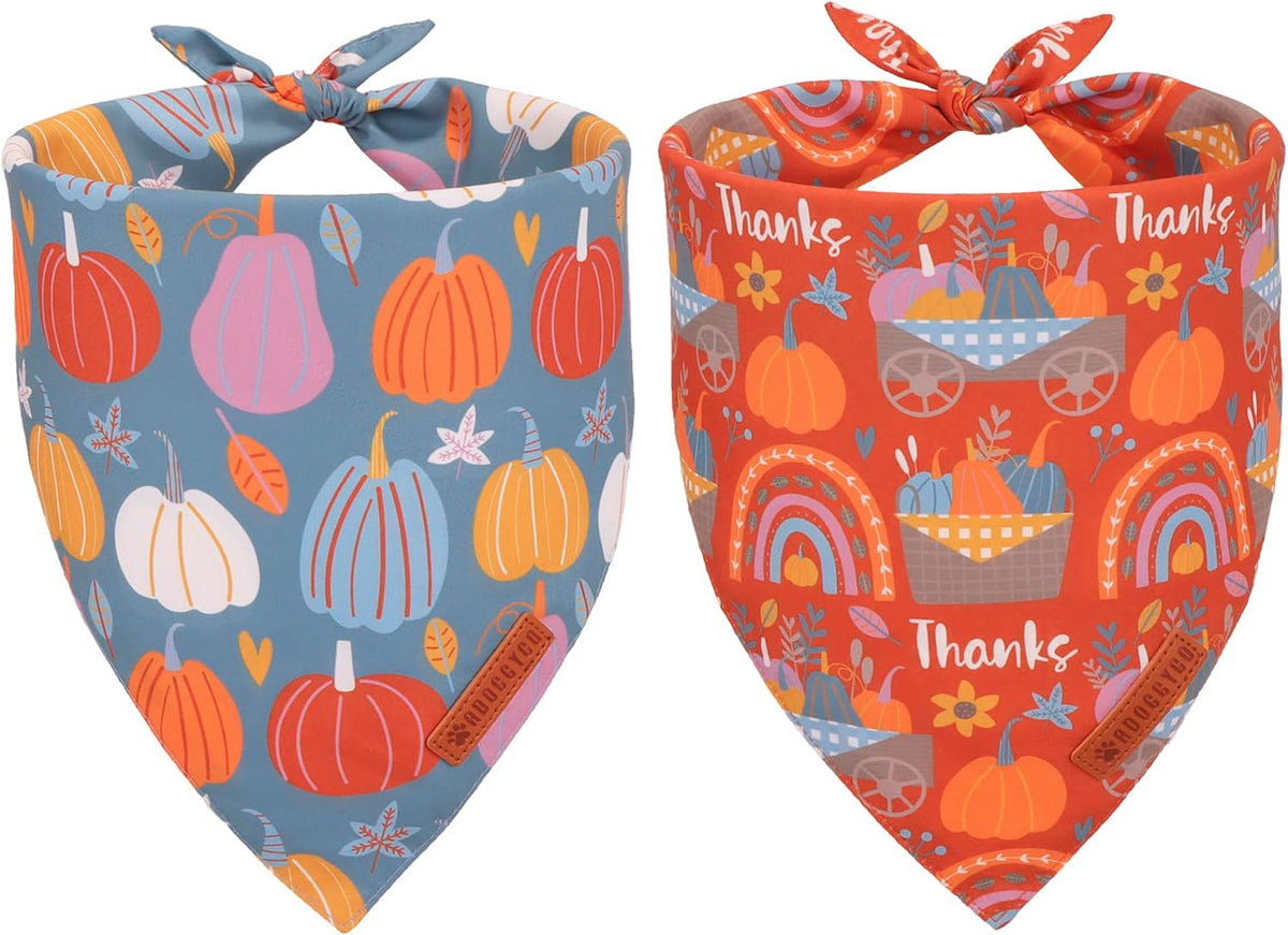 ADOGGYGO Pink Halloween Dog Bandanas Girl - Large / Thanksgiving