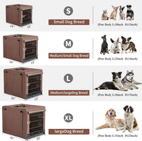 DONORO Dog Crates for Small Size Dogs Indoor Double Door Dog Kennels - Brown / 30.0"L x 19.0"W x 21.0"H - image 3