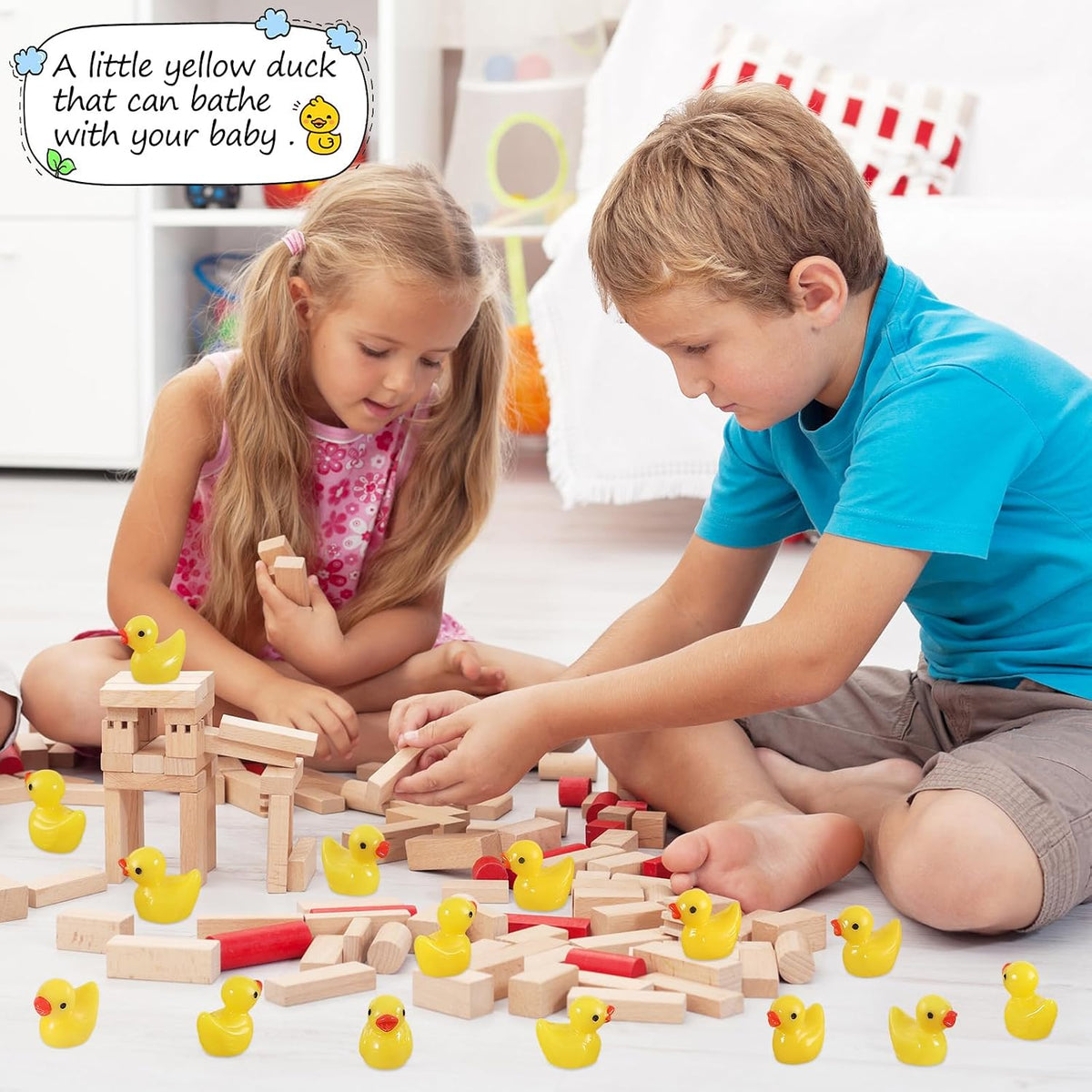 GADIEDIE130Pcs Multicolor Mini Resin Ducks - 130pcs Light yellow - image 2