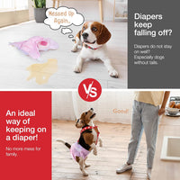 Pet Soft Dog Suspenders 2 Pieces Female Dog Diaper Suspenders - Heart / XS/S - image 3