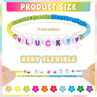 Ecation beaded friendship bracelets bulk set of 96 acrylic bead bracelets with glow letter beads - view 16