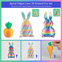 Four 3D printed Halloween spiral pumpkin passthrough fidget toys - view 22