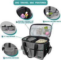 PetAmi Dog Travel Bag Organizer, Pet Supplies Diaper Tote - Medium - 14.5"L x 8.0"W x 12.0"H / Stripe Black - image 4