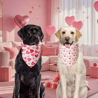 Fall Dog Bandanas Large 3PCS - red pink black / Large - image 3