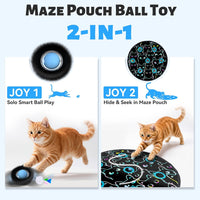 ORSDA Interactive Cat Toys Ball - Blue Ball&7 Hole Black Mat - image 3