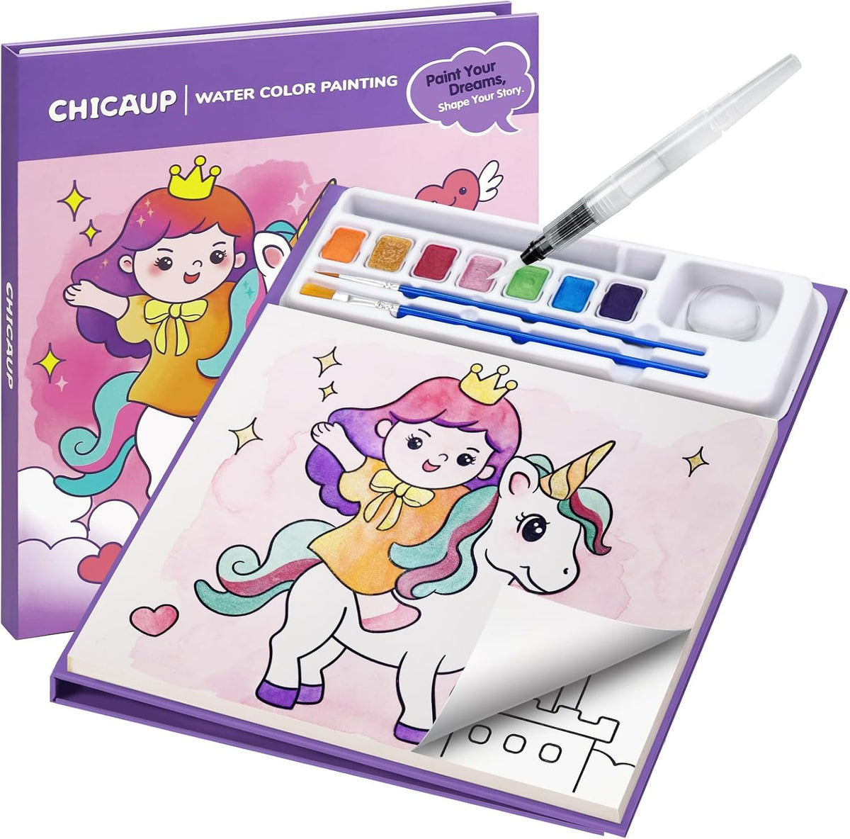 CHICAUP Paint with Water Coloring Books for Kids - Purple