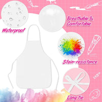 PLULON 8 Pcs Colorful Apron Kids Aprons for Painting Cooking Art Smock – Fun for Kids & Family - White / 30 - image 3