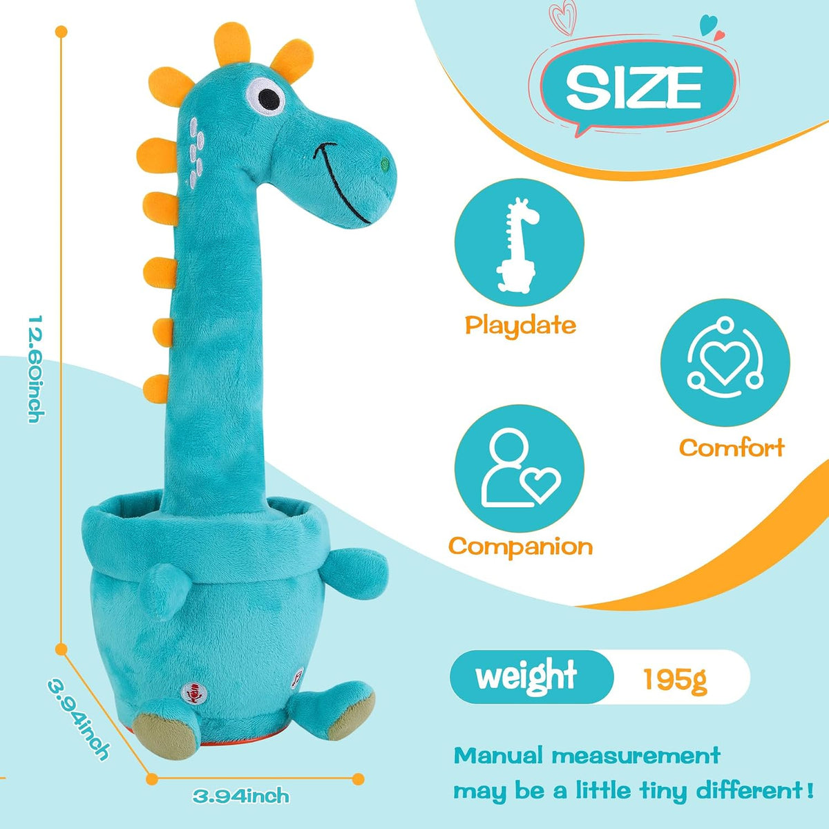 Dancing Talking Giraffe Toy, Singing Giraffe Baby Toys for Kids – Fun for Kids & Family - Dancing Dinosaur - image 2