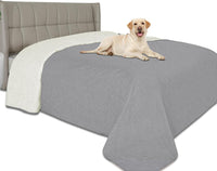 Easy-Going Waterproof Dog Bed Cover Reversible Leak Proof Pet Blanket - Light Gray/Ivory / 68x86 Inch