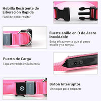 PcEoTllar Light up Dog Collar for Night Walking - LED Dog Collar Light Rechargeable Color Changing, Glow in The Dark Dog Collars Waterproof Glowing Dog Collars for Large Small Medium Dogs