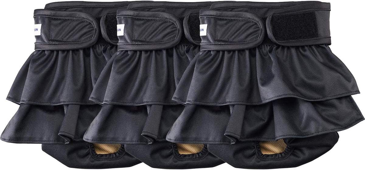 Reusable Dog Diapers Female Washable - Black / Large