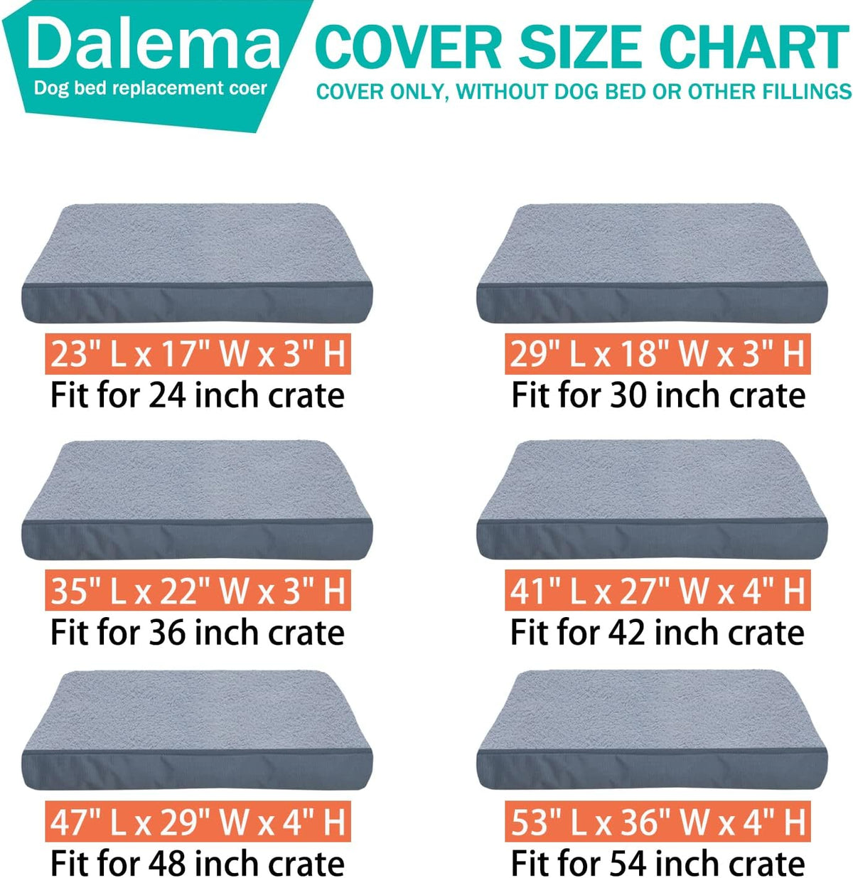 Dog Bed Cover 41L x 27W x 4H Inch - 35" L x 22" W x 4" H - image 2