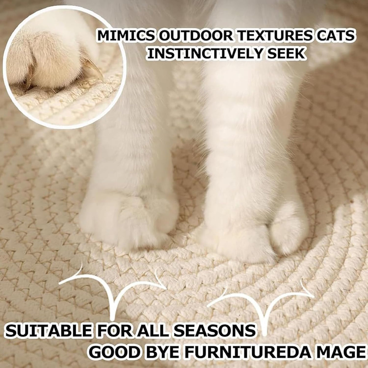 Instinct Basket, Stimuli Handwoven Cat Basket for Cats - Large-18in（With cushion） - image 3