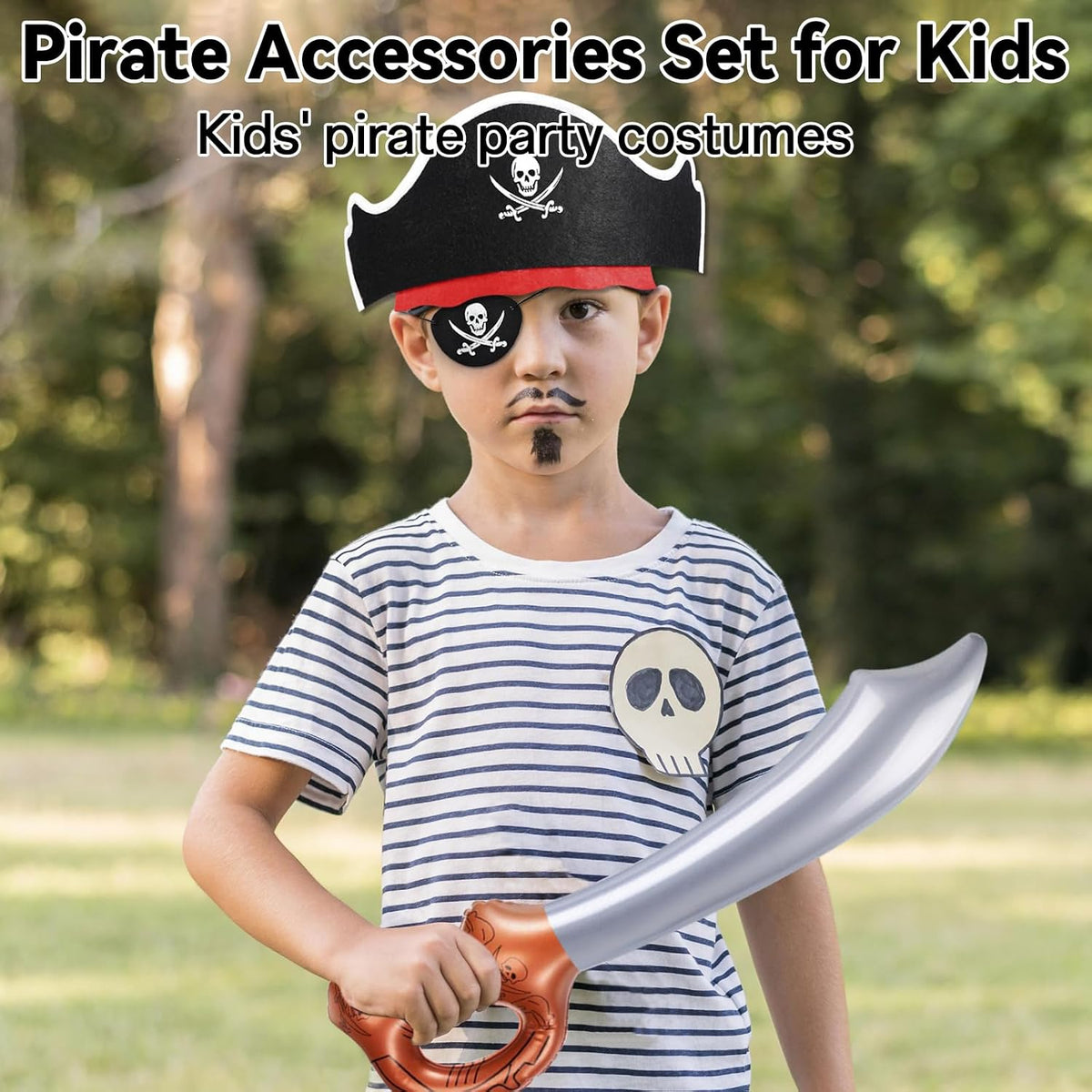 ZeeDix 9 Pcs Pirate Accessories for Kids - 72pcs Pirate Sets - image 3