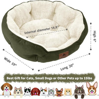 Small Dog Bed for Small Dogs, Cat Beds for Indoor Cats - Small (Pack of 1) / Green - image 3