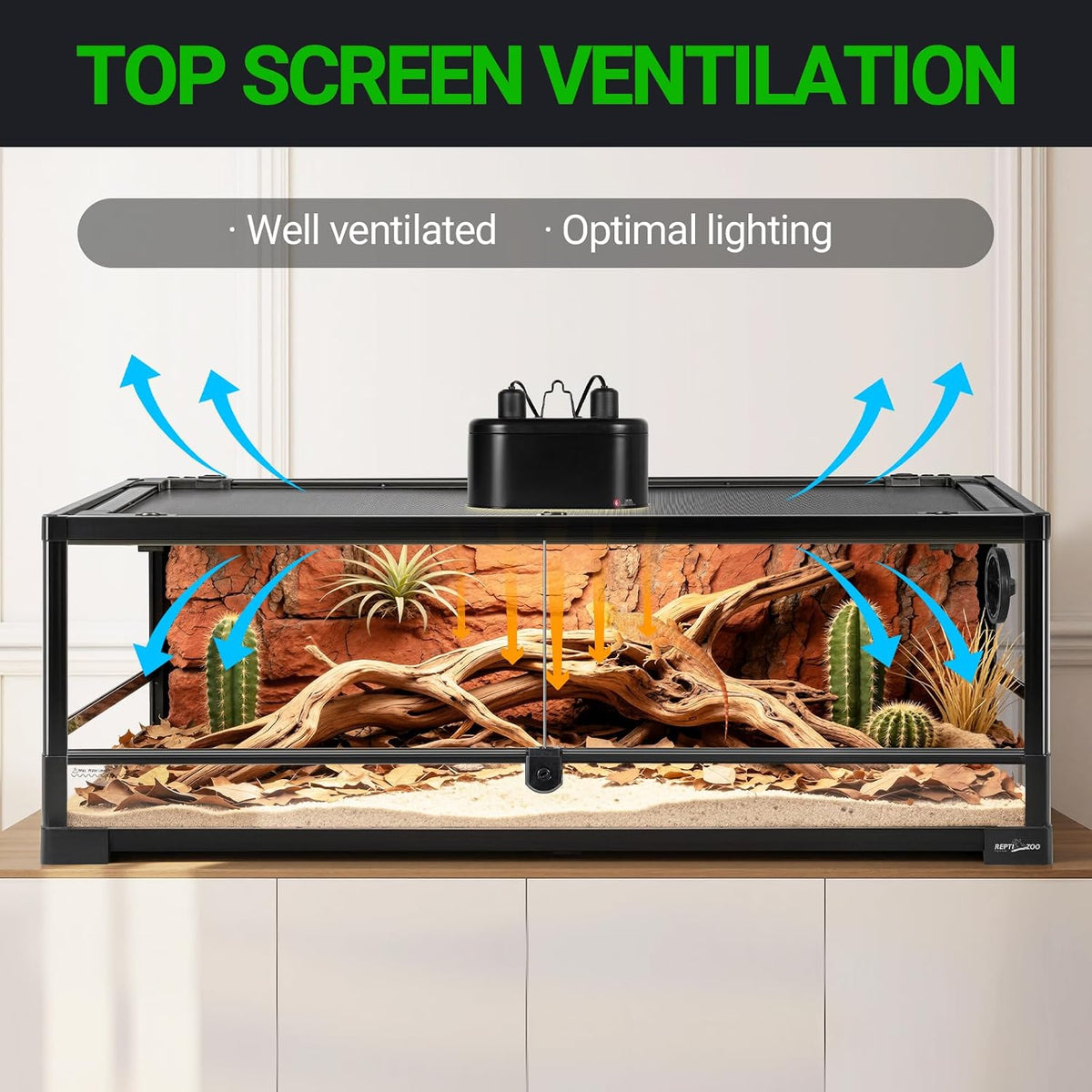 REPTI ZOO Full Glass 35 Gallon Reptile Tank - image 3