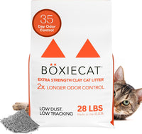 Boxie Premium Unscented Clumping Cat Litter 30+ Day Odor Control – Daily Care for Cats - Extra Strength / 28 lb