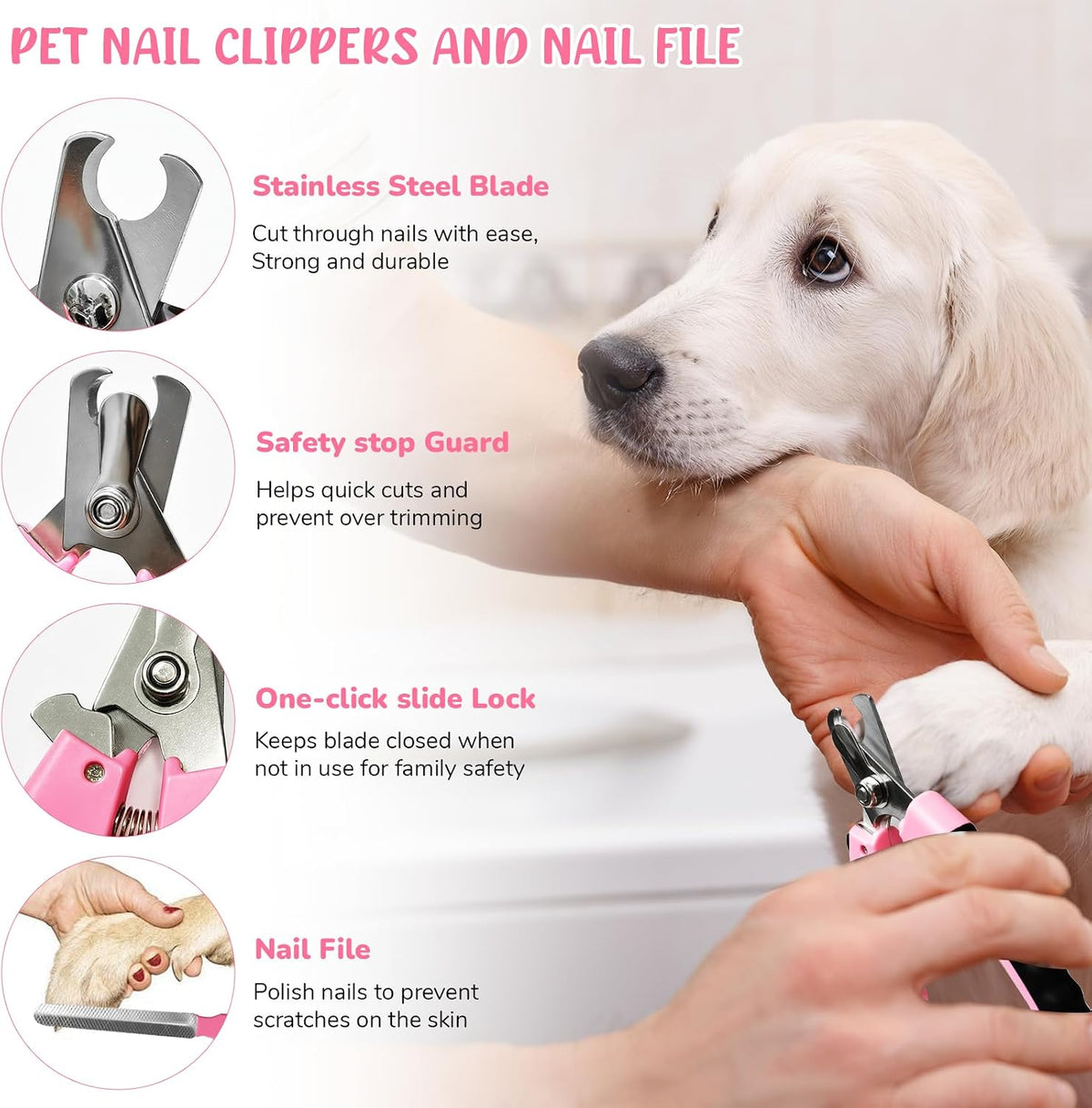 Dog Grooming Kit for Shedding, Bath Gloves - 9 PACK / Pink - image 3