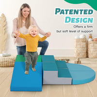 TODIBY 6-Piece Soft PU Leather Toddlers Climbing Toys - Dark Green, Sky Blue, Navy, Green / Regular Size - image 2