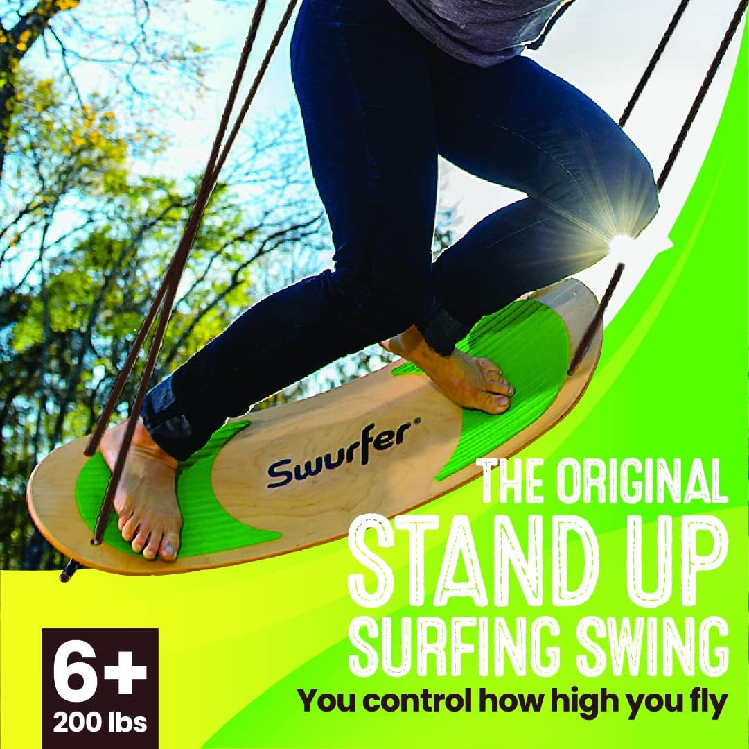Swurfer Stand Up TreeSkate Outdoor Swing - Brown/Green - image 2