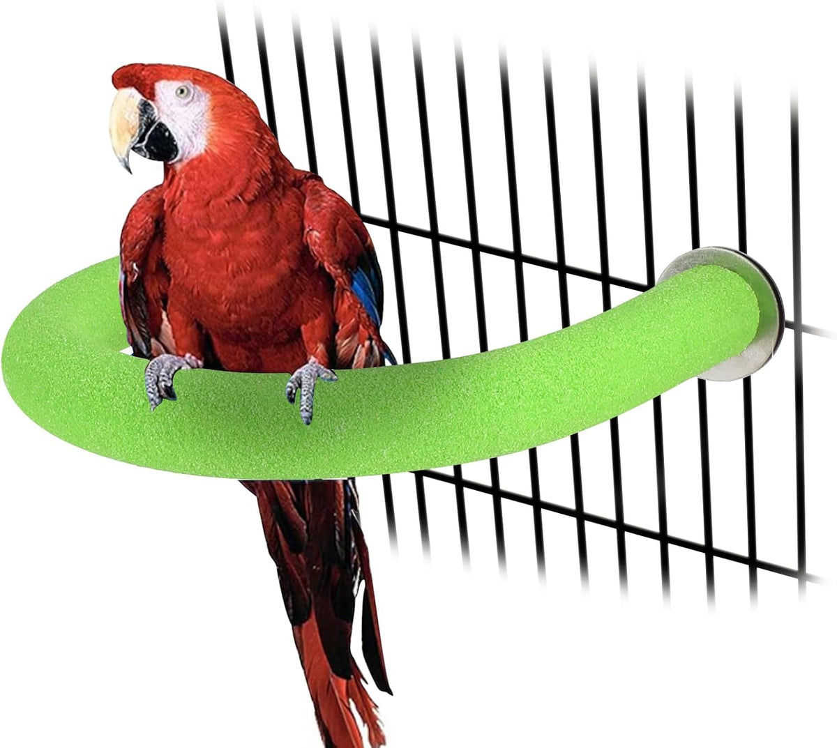 U-Shaped Large Parrot Perch, Quartz Bird Perch for Cage – Essentials for Birds - X-Large / Green