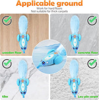 Migipaws Automatic Cat Toys, Plush Cat Mouse Toy, Interactive Toy for Indoor Cats, Smart Moving Kitten Toy, Rechargeable (Blue)