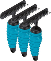 Master Grooming Tools Ergonomic Undercoat Pets Rake, Black – Essentials for Dogs - 20 Pins (Pack of 3) / Long
