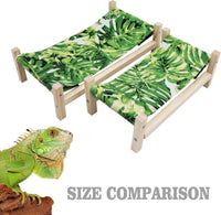 Bearded Dragon Bed, Wooden Reptile Sleeping Hammock - Small / Green 1 - image 3