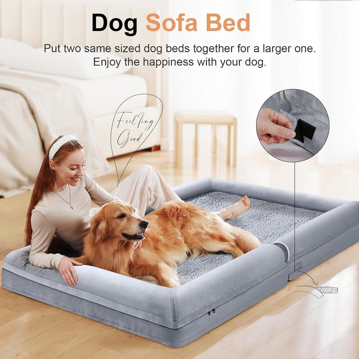 Orthopedic Dog Bed for Large Dogs - Light Grey / 36.0"L x 27.0"W x 6.5"Th (Pack of 2) - image 3