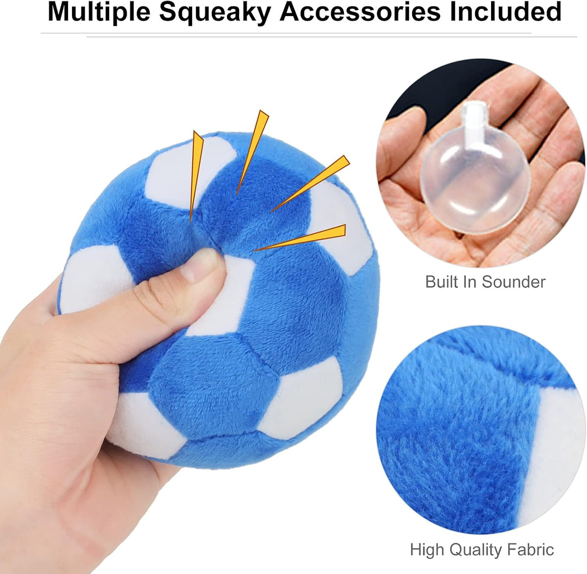 Dog Toys Balls, Chewable Plush Football for Dogs, Soft Pet Ball - Football - image 3