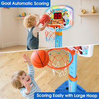 Kids Basketball Hoop, Adjustable Toddler Basketball Hoop Set for Ages 1-3 – Fun for Kids & Family - Multicolor - image 4