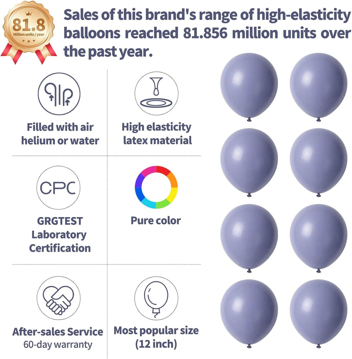 110pcs Black Balloon 12 inch - 12inch(normal) / A06-dusty Blue - image 2