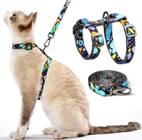Adjustable Cat Harness and Leash Set Escape Proof – Essentials for Cats - Blue Butterfly Magic, Adjustable