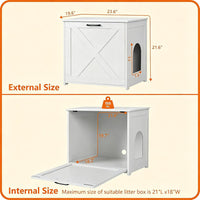 Cat Litter Box Enclosure, Hidden Litter Box Furniture - White / 23.6"L x 19.7"W x 21.7"H - image 4