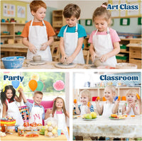 ZLEVEAYN 30 pack of black kids painting aprons with two front pockets - view 19
