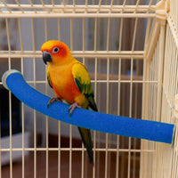 U-Shaped Large Parrot Perch, Quartz Bird Perch for Cage – Essentials for Birds - Small / Blue-corner-90 - image 3