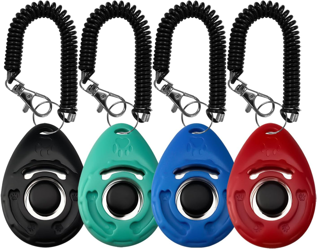ABSONE Dog Clicker for Training with Wrist Strap - Black Green Blue White