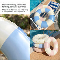 BAITEMJIA striped inflatable swimming pool float swim ring for kids ages 5 to 10 - view 12