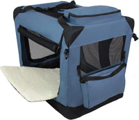EliteField 3-Door Soft Dog Crate with Bed & Carrying Bag – Essentials for Dogs - Blue Gray / 30.0"L x 21.0"W x 24.0"H - image 3