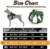rabbitgoo Dog Harness for Large Dogs No Pull, Tactical Service Pet Vest with Molle and Control Handle, Adjustable and Reflective Military Harness for Easy Walking and Training, Green, L