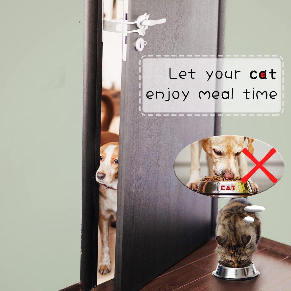 Cat Door Latch Holder, 8 Adjustable Sizes Flexible Cat Door Stopper – Essentials for Cats - 1*white - image 2