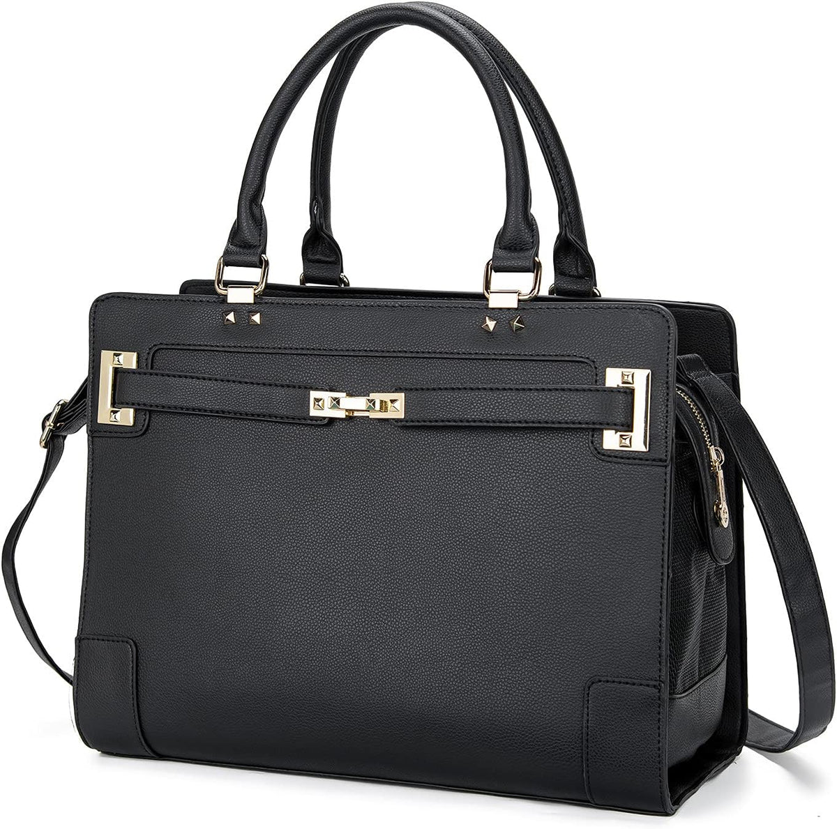 Fashion Pet Carrier Dog Cat Carrier Purse Soft-Sided Leather Handbag - Black 2
